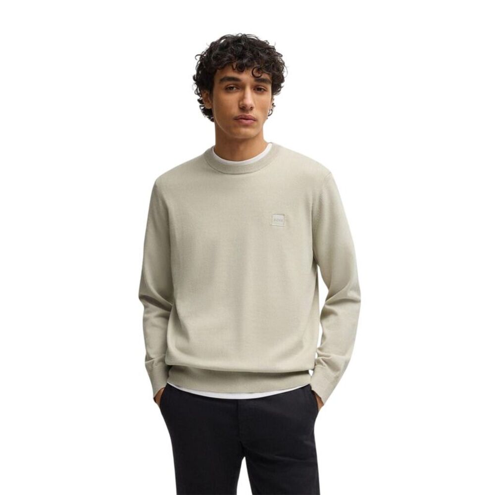 Boss Mens Kanovano Crew Neck Sweater / Light Beige